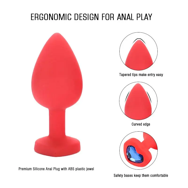 Silicone Anal Butt Plug Sex Toys for Woman Jewel Heart Tapon Ana Buttplug Sports Annal Extreme Deep Man Female Gay Tooys Shop 18