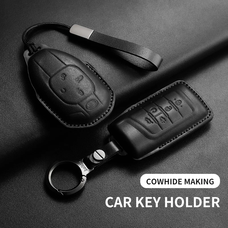 

Leather Car Remote Key Case Cover For Trumpchi GAC Empow J11 J12 J13 J14 J15 J16 GS8 GS4 PHEV Keychain Protector Shell Accessoy
