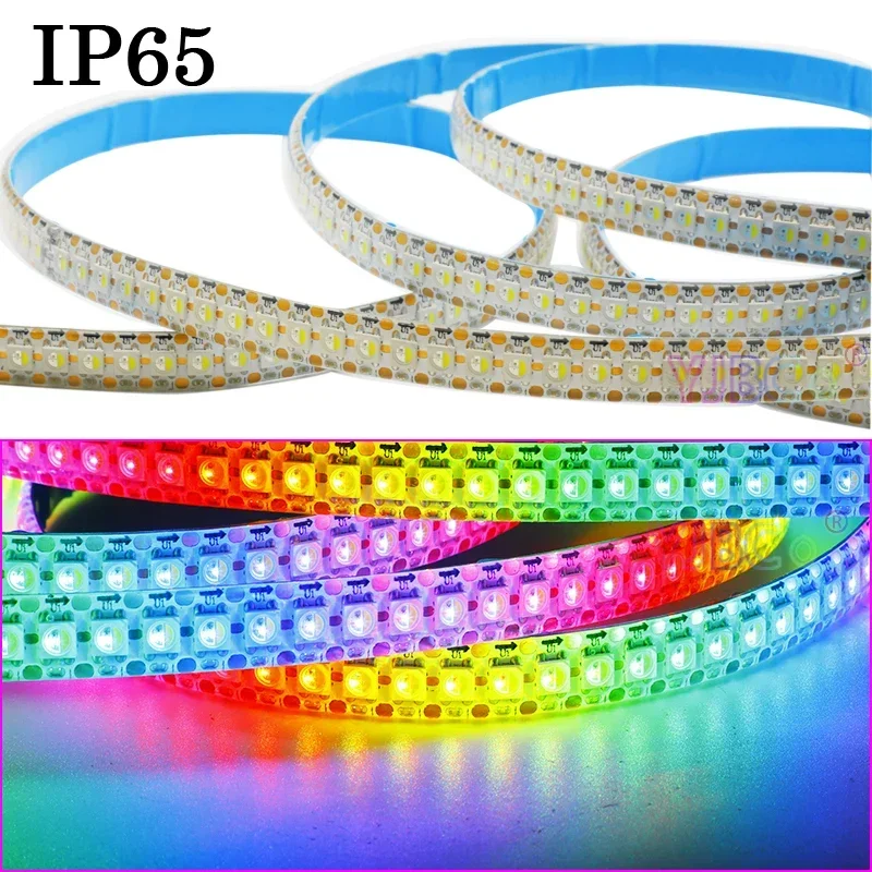 5 فولت عنونة RGBW RGBWW 4 ألوان في 1 LED قطاع SMD 5050 RGB + W/WW بكسل IC SK6812 ضوء الشريط 30/60/144 المصابيح/م شريط مصابيح مرن