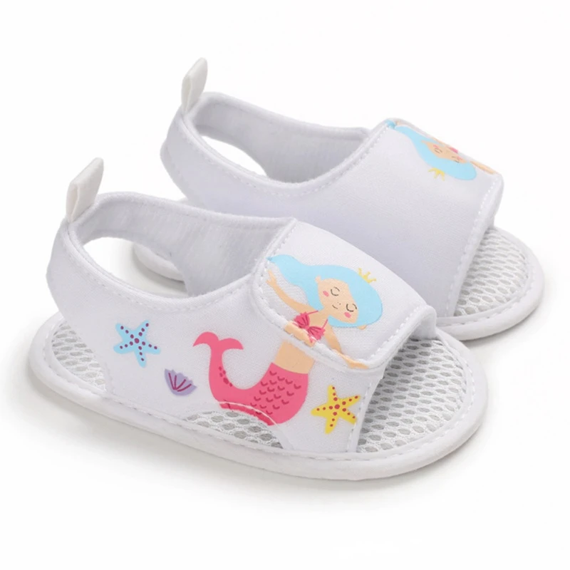 Zapatos de suela suave para bebé, sandalias de dibujos animados para niñas y niños pequeños, sandalias para bebés precaminantes, Verano