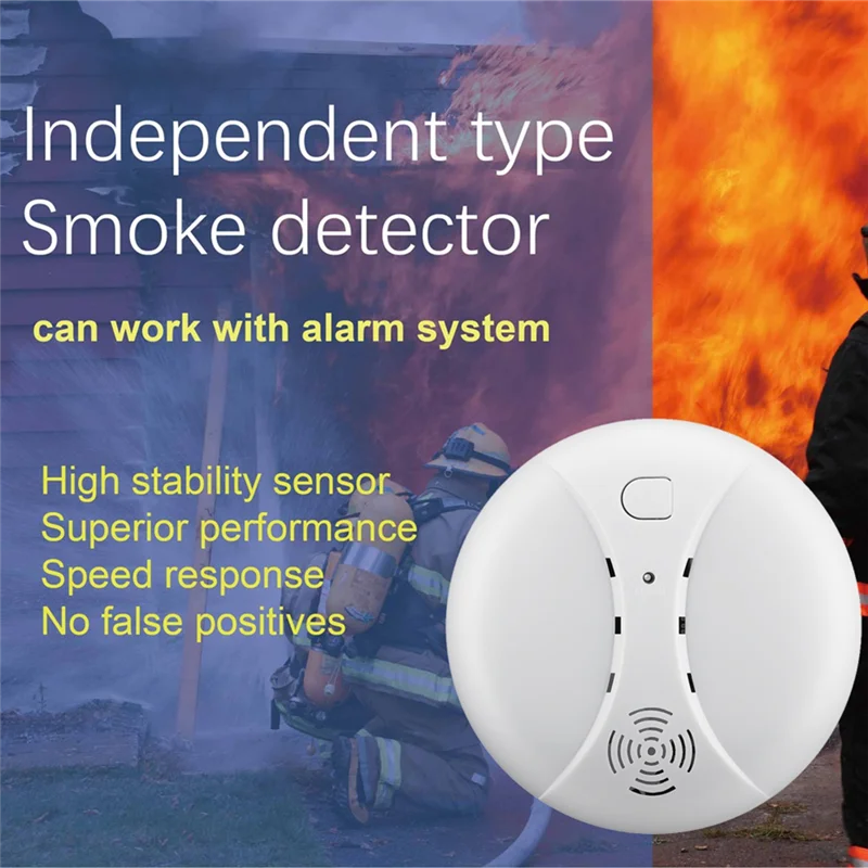 PHILE-Tuya-detectores de alarma de humo inalámbricos, compatibles con WIFI, 433Mhz, protección contra incendios, con sistema de trabajo con Sensor de alarma de seguridad para el hogar GSM