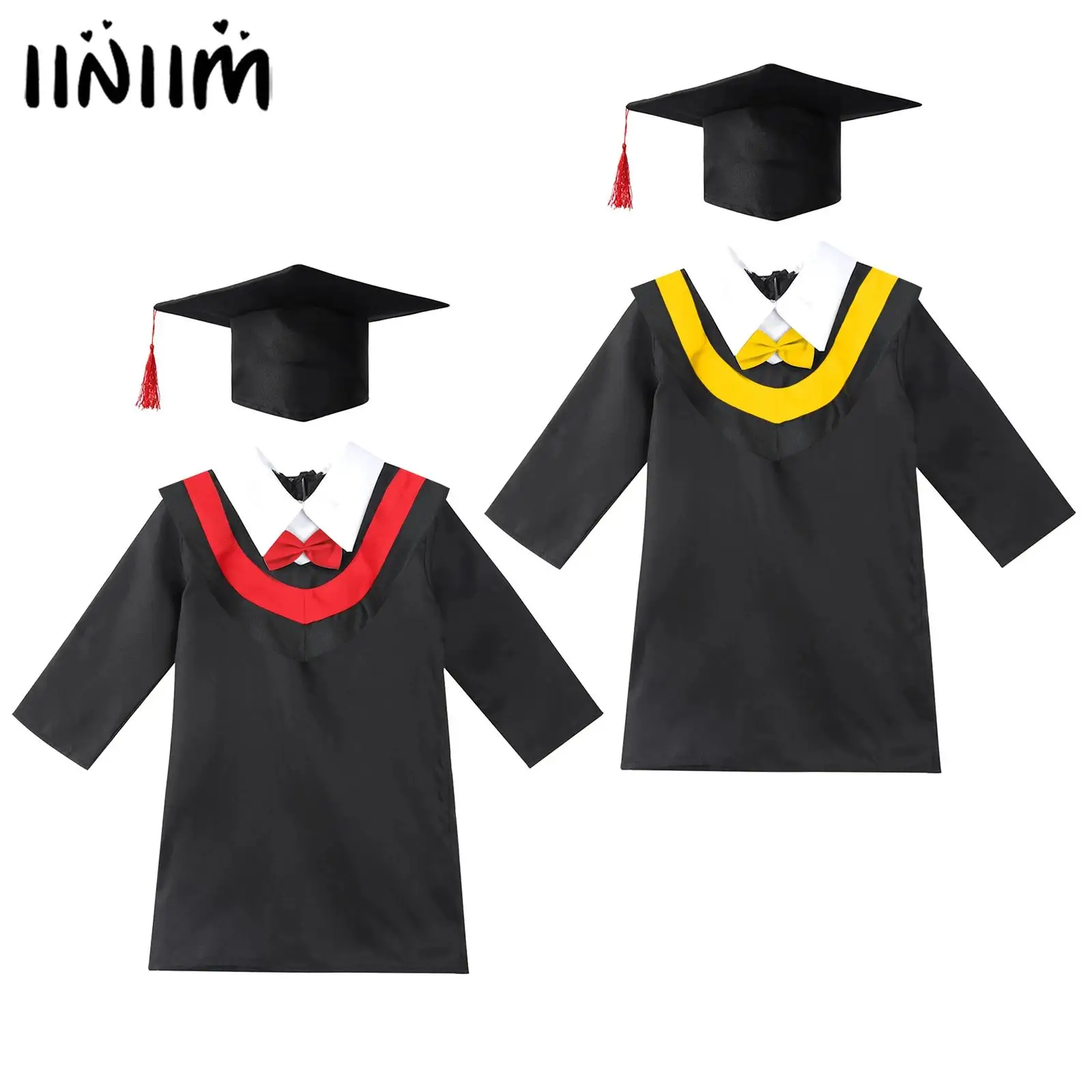 Jungen Mädchen Nappa Vorschule Cosplay Outfits Studenten Junggesellen Rollenspiel Kostüm Grundschule Abschluss kleid mit Quasten kappe