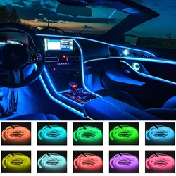 1/2/3/5 M Car LED Strip Light Vehicle Interior Decorations Ambient Lamp Acrylic RGB Neon Lighting Door Dashboard Atmosphere Kit