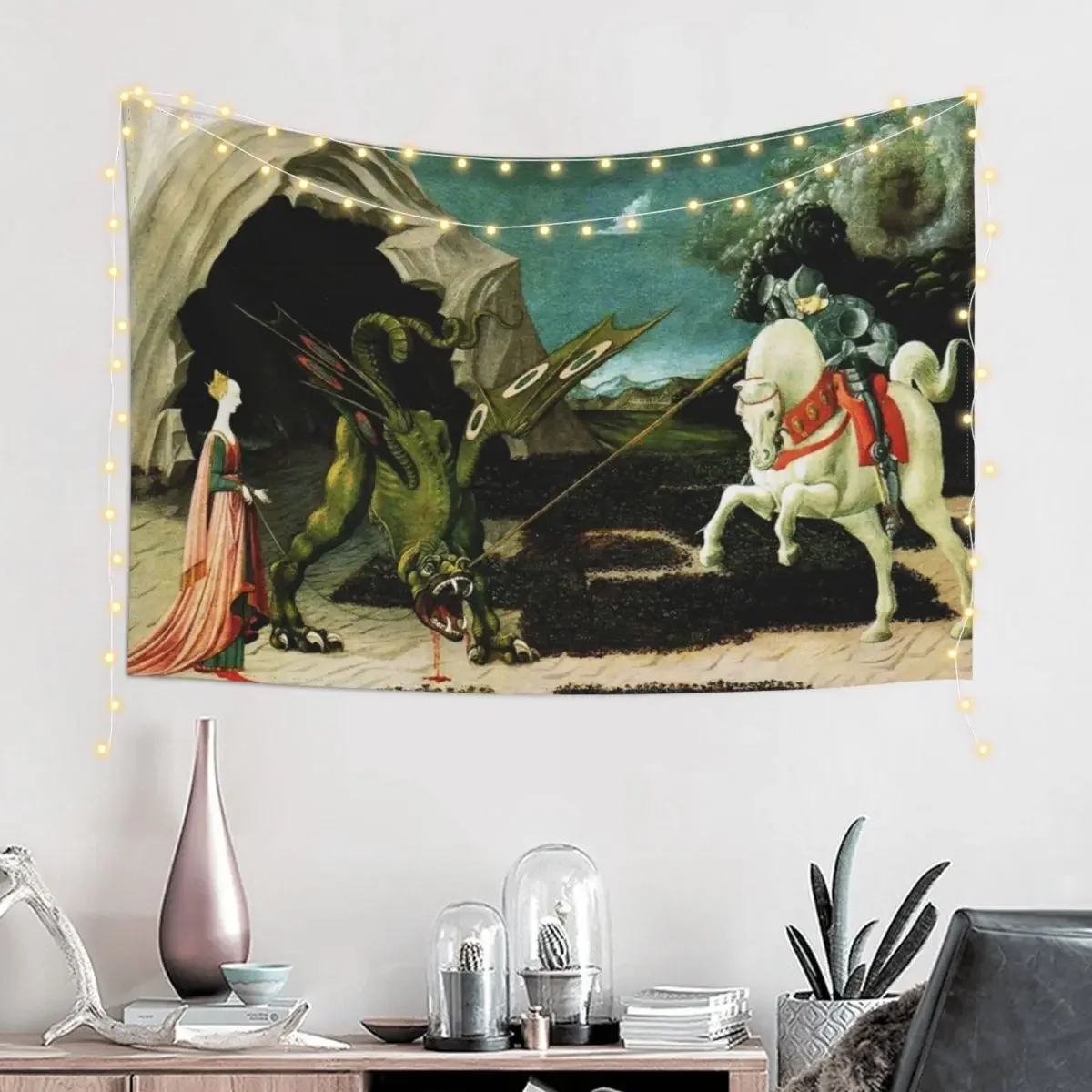 Saint George, Dragon and Princess by Paolo Uccello Tapestry Bedroom Organization And Decoration Room Ornaments Tapestry