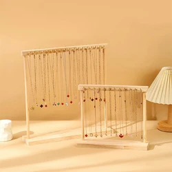 Jewelry Organizer Display Stand Wood Necklace Hanging Countertop Rack for Chains Earrings Bracelets Showcase Storage Rack
