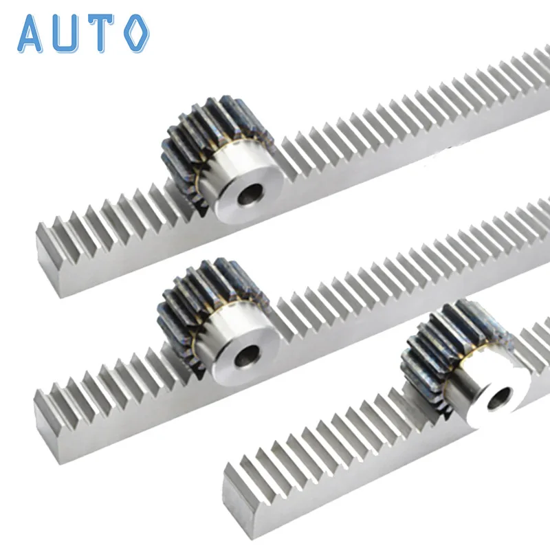 3PCS 1Mod 1 Modulus 12x12x1000mm High Precision Straight Rack Steel + 1M Mod 1 18Teeth 20Teeth Spur Gear Pinion CNC DIY Lathe