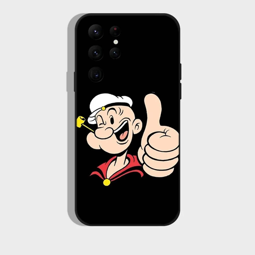 Popeye the Sailor Phone Case for SamsungS23,S22,S21,S20 Ultra Pro S10,S30Plus,20 Ultra Black Cover