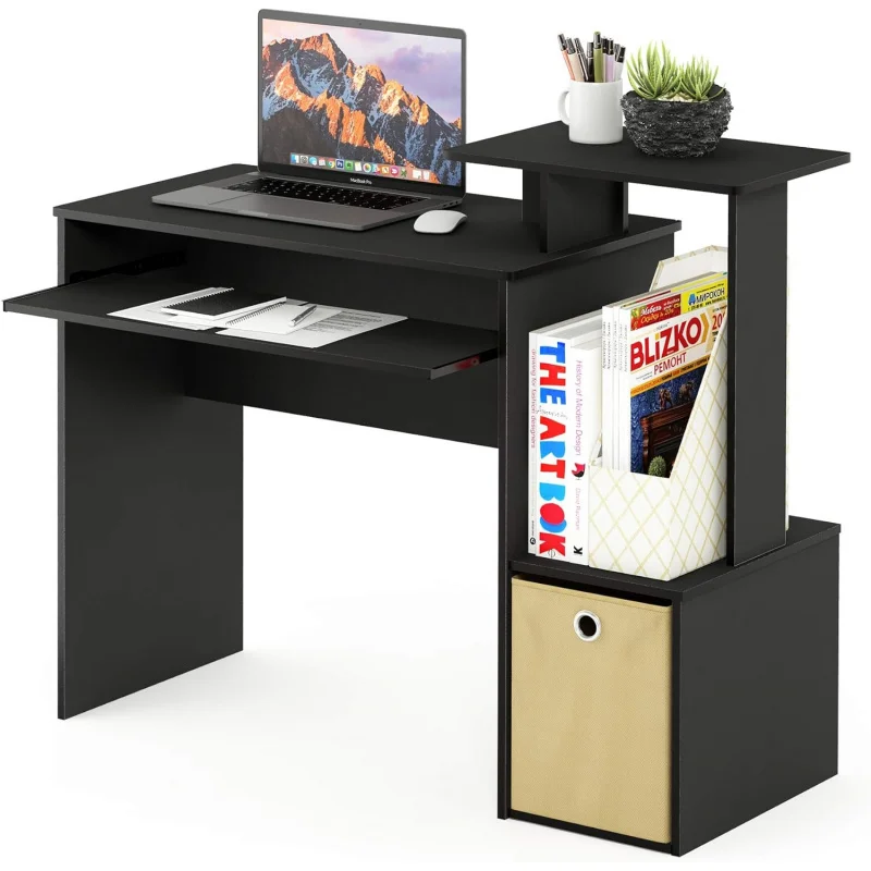 Econ Multipurpose Home Office Computer Writing Desk, Black/Brown