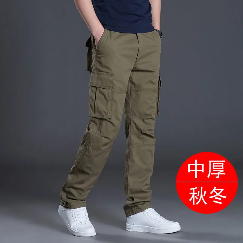 Wholesale Overseas Overalls Men's Pants Casual Work Clothes Labor Protection Wear-Resistant Straight Loose More than Spring and