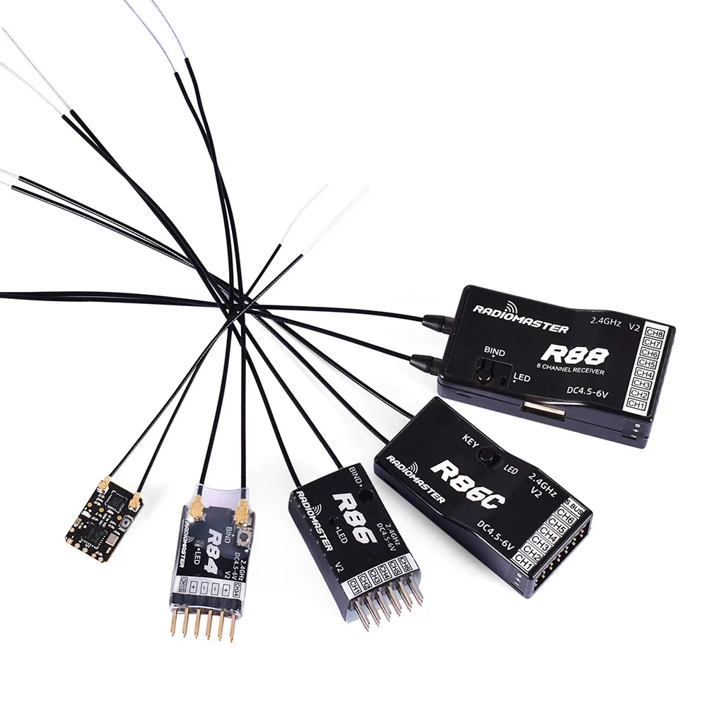 Radiomaster R81 R84 R86C R88 V2 2.4G receiver 4CH-8CH compatible with FRSKY D8 suitable for remote control aircraft