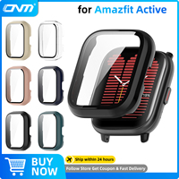 Glass+Case for Amazfit Active Tempered Glass Screen Protector & Hard PC Protective Bumper for Amazfit Active Accessories
