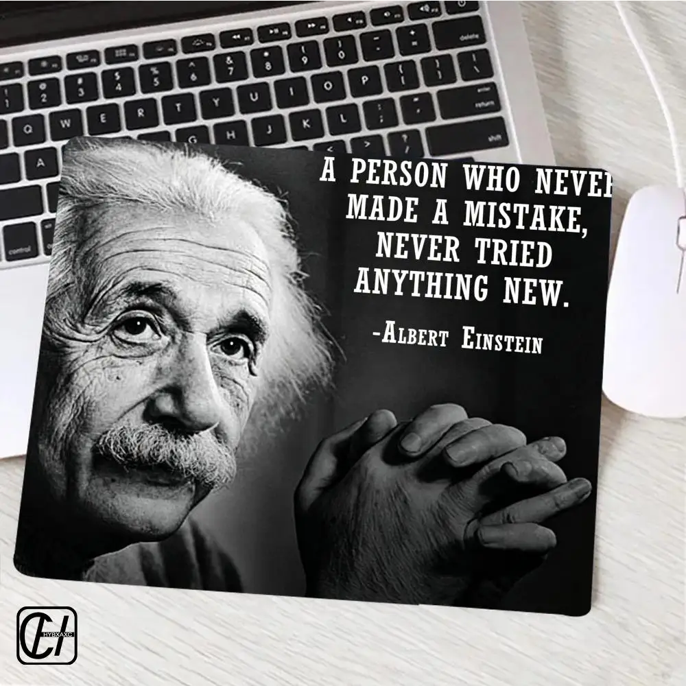 Albert Einstein Quote Mouse Pad For Small Size Gaming Mouse Pad Gamer Company Keyboard Mouse Mats Carpet Computer Desk Mats XAXC