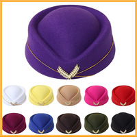 Flight Attendant Vintage Looking Uniform Airline Stewardess Hat Lady Beret Cap Prop Flying Hat Birthday Party Decor Women Favor