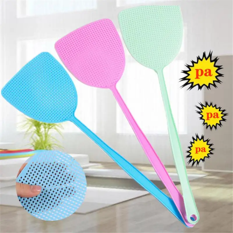 

5pcs Palm Pattern Plastic Flyswatters Durable Hollow Long Handle Manual Flapper Pest Control Fly Swatters Kitchen Tools