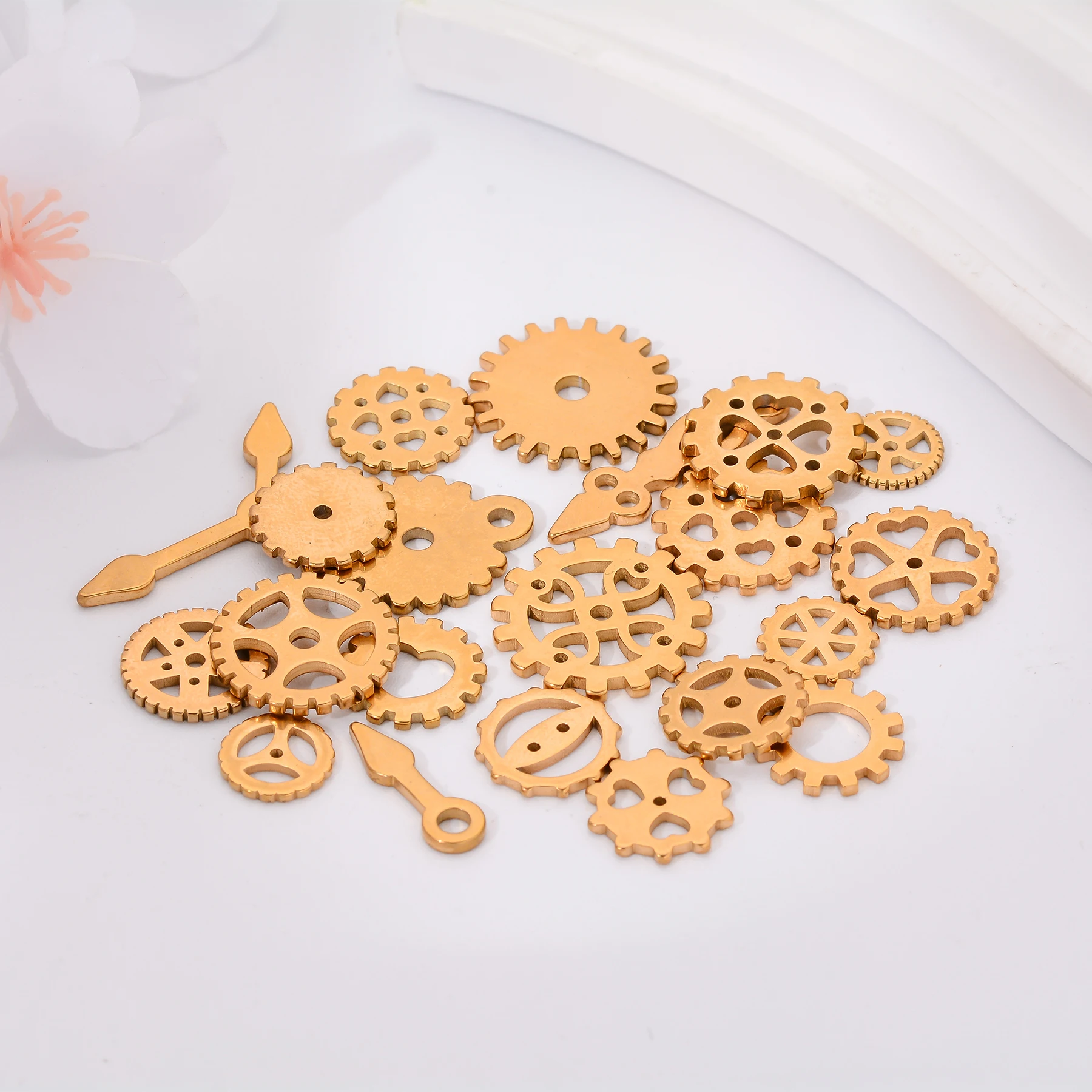 20 Stück Edelstahl-Zahnrad-Anhänger, Mechanische Steampunk-Zahnräder, Charms für DIY-Schmuckherstellung, Halsketten-Zubehör, Bastelarbeiten – Detail 5