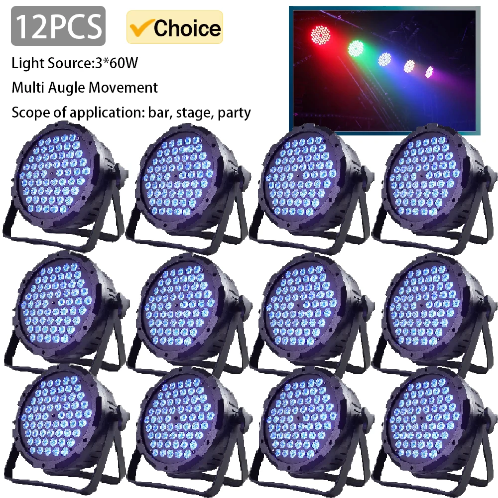 CHEGIT 12PCS 60LED DJ Disco Lhad RGB Professionele podiumsfeer 's nachts DMX512 Geluidsgeactiveerde club Kleurverandering