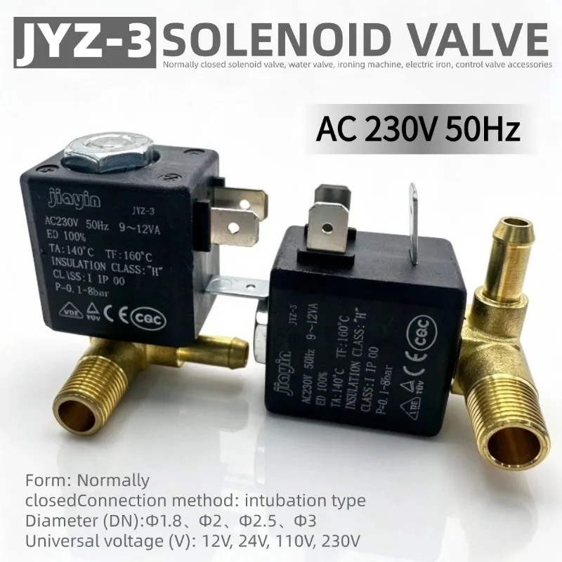 JYZ-3 Solenoid Valve 230V High Temperature Steam Valve Electric Iron Accessories Steam Mop Micro Water Pump