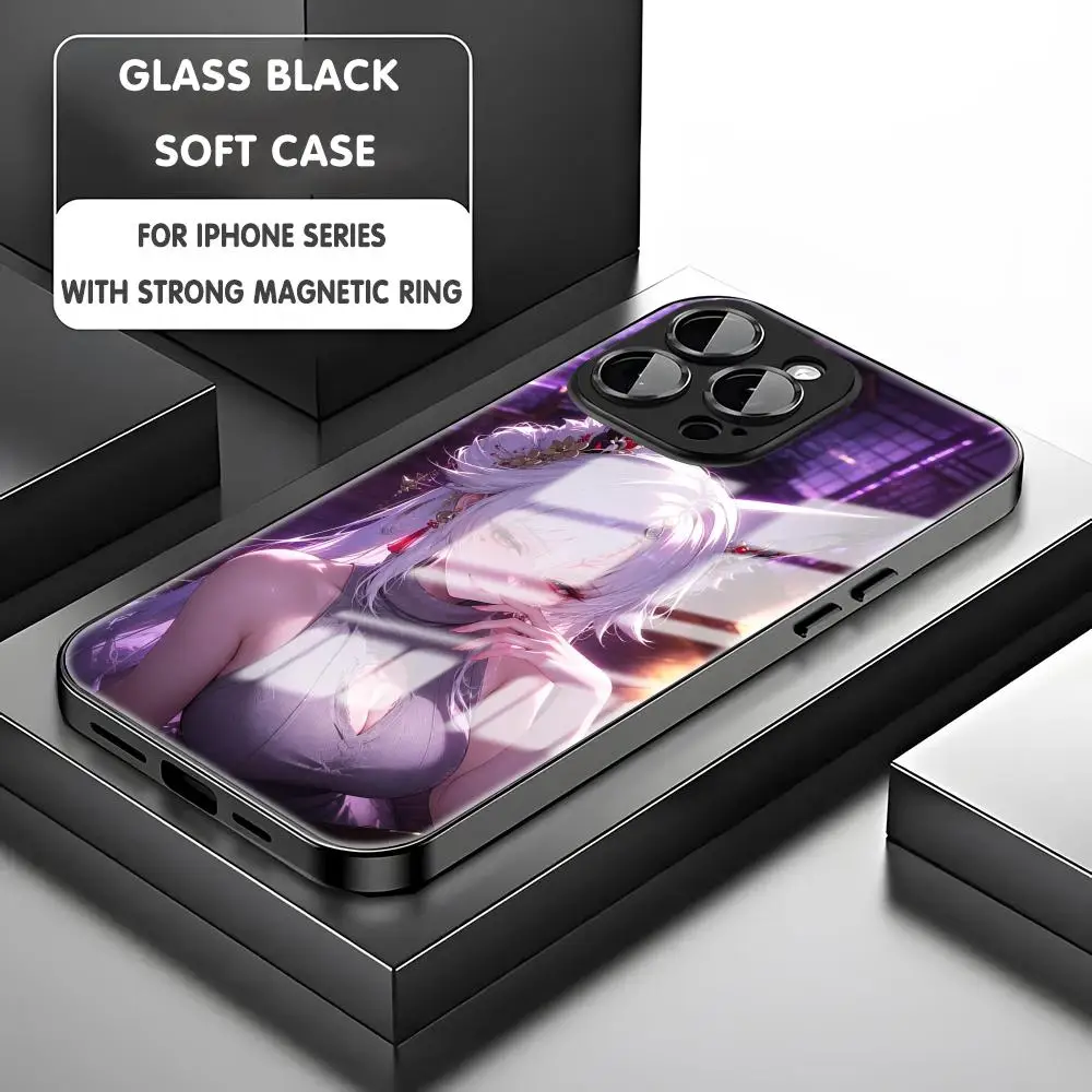 Funda Magnética de Vidrio Wuthering Waves Hsin Jianxin para iPhone 17 16 15 14 13 12 11 X XR XS 8 Plus Mini Pro Max