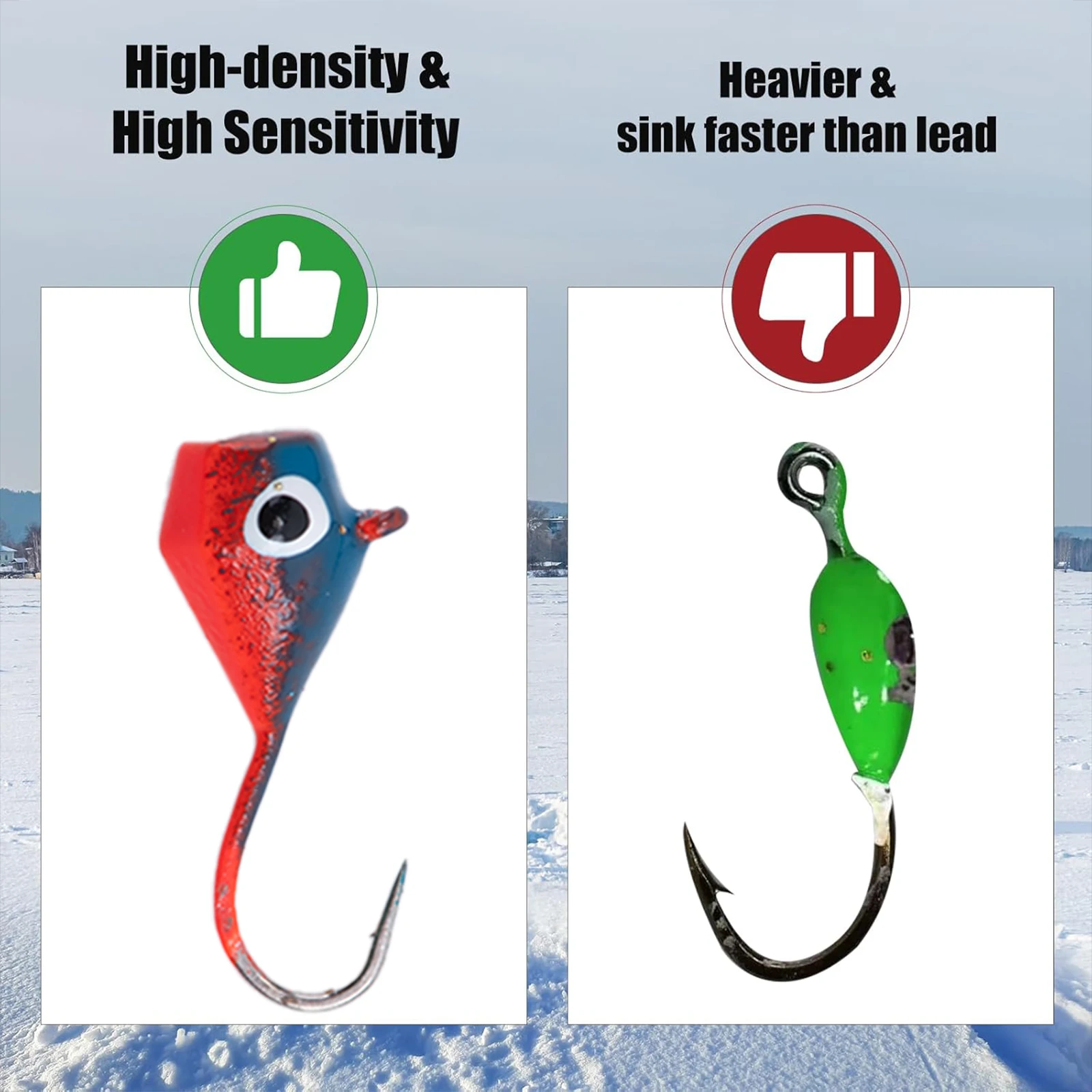 

Goture 24pcs/box Winter Tungsten Ice Fishing Lure Jigs Hard Hooks for Freshwater Saltwater for Crappie Artificial Bait Tackle