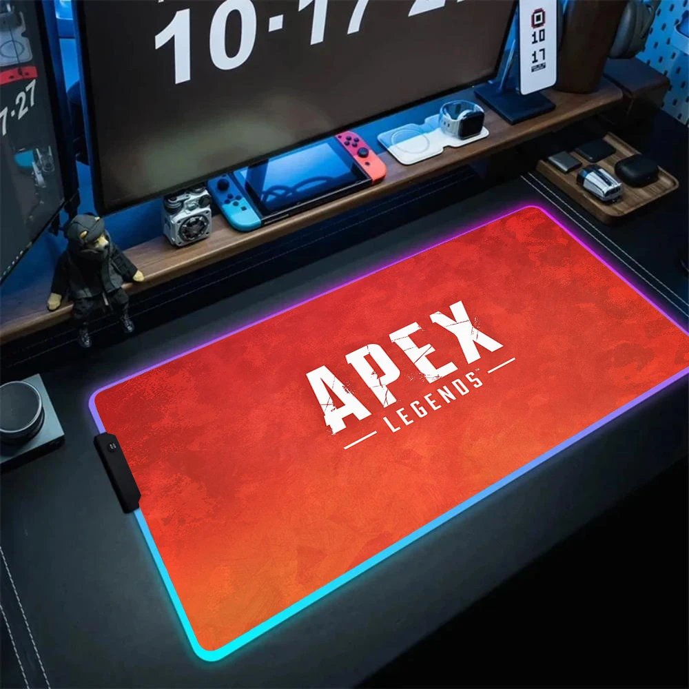 Rgb Mouse Pad Gaming Apex Legends Big Dazzling Cool Mousepepad Back Light Deskmat Cheap Pc Gamer Cabinet Office Accessories Xxl