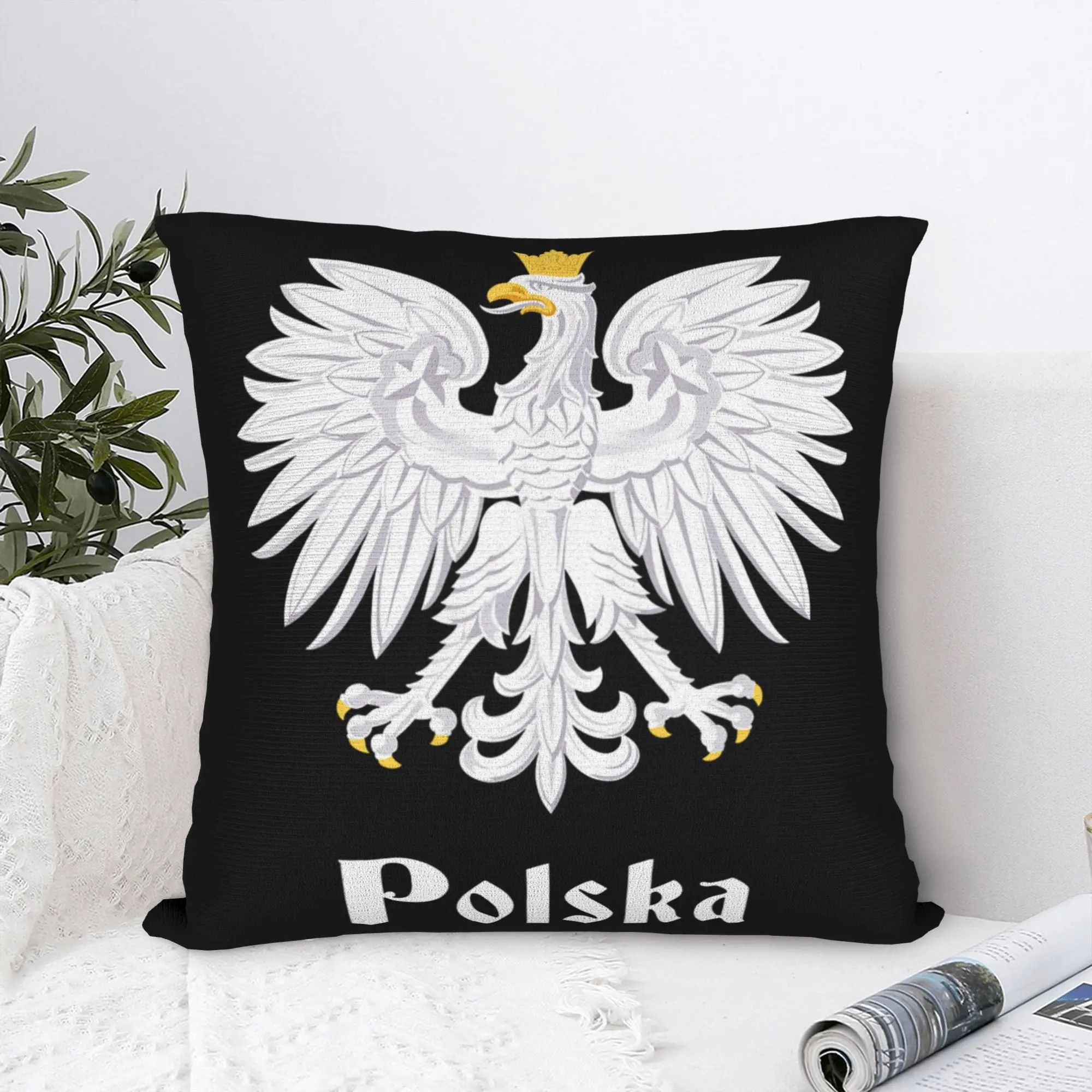 Polish Eagle Coat of Arms Poland Pillowcase Printed Polyester Cushion Cover Decorations Polska Pillow Case Cover Home Zipper