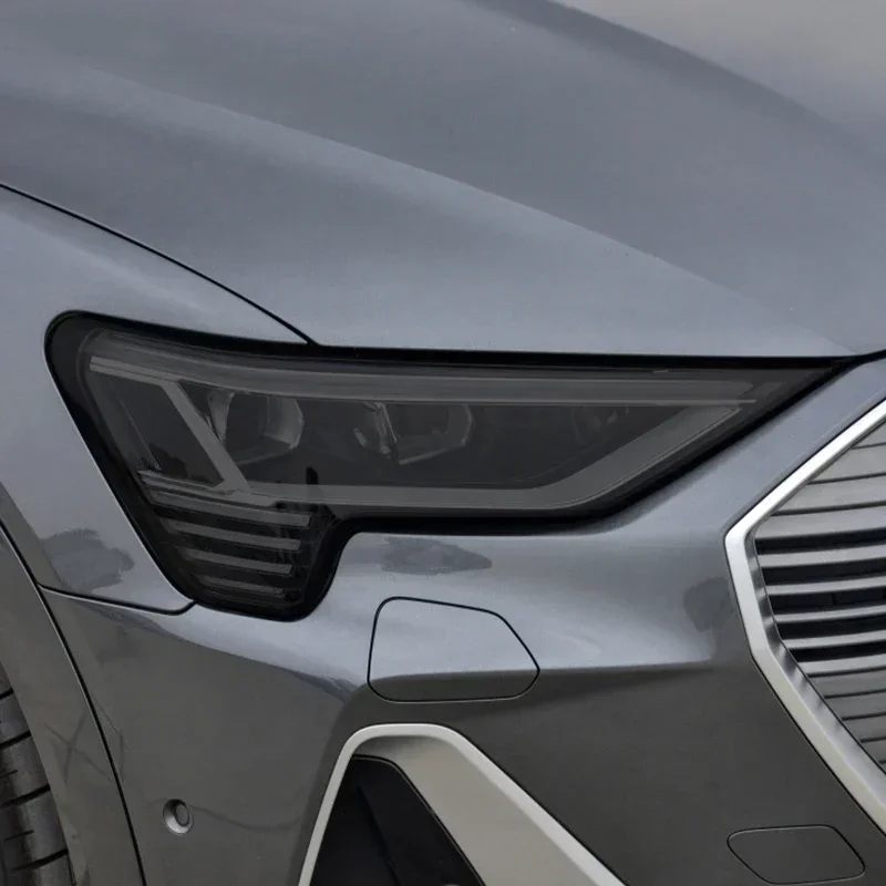 

2 шт. для Audi Etron 55 Quattro 2019 2020 внешние аксессуары левая правая пленка для фар автомобиля прозрачная черная наклейка из ТПУ идеально подходит