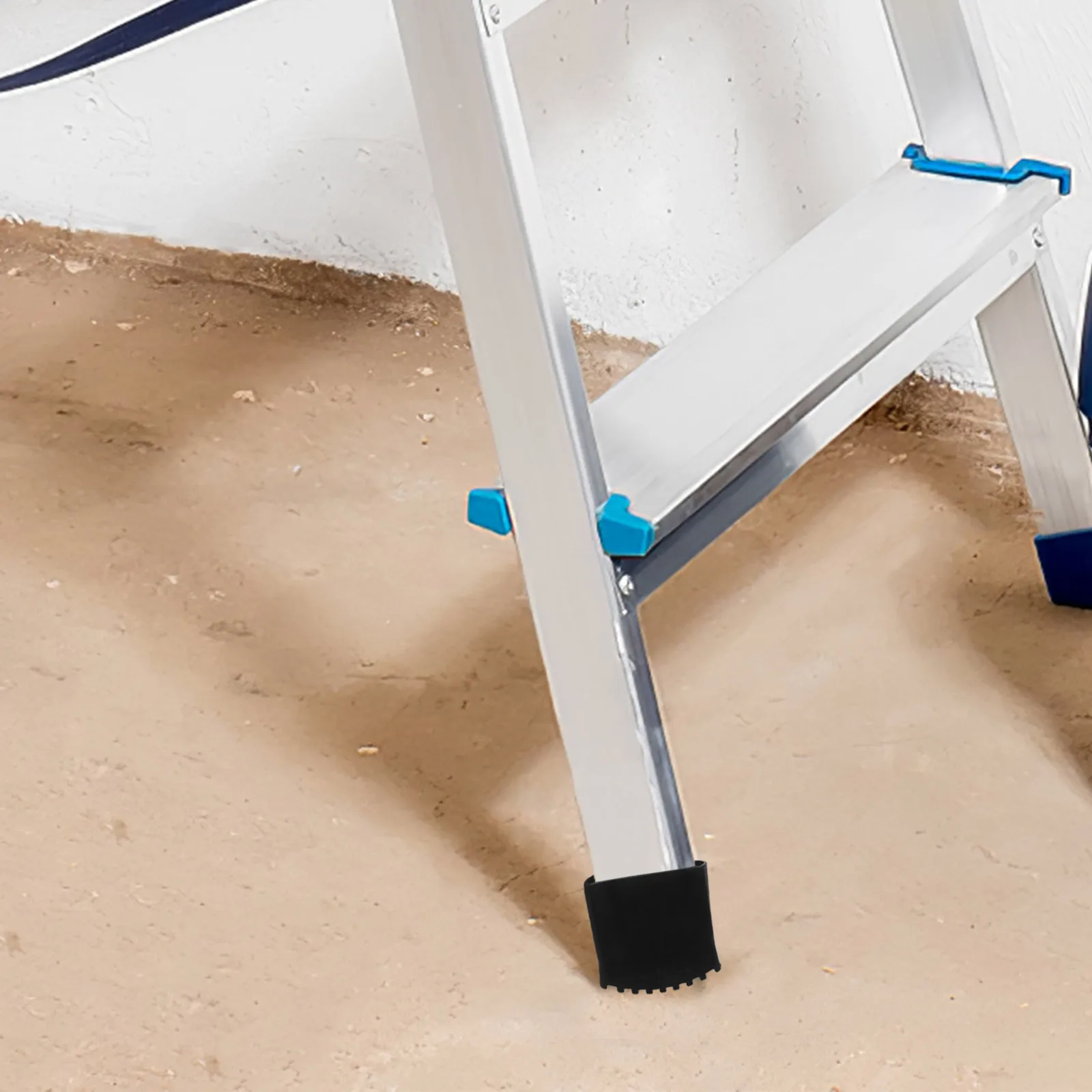 2Pcs Ladder Foot Pads Non-Slip Rubber Replacement for Step Ladders Home Construction Safety Protection Ladder Leg Covers Black