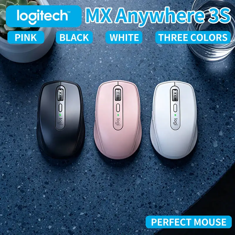 

Logitech MX Anywhere 3S Productivity Mouse - 8000 DPI Glass Tracking, Hyper-Scroll, Silent Click, Multi-OS for Studio Work