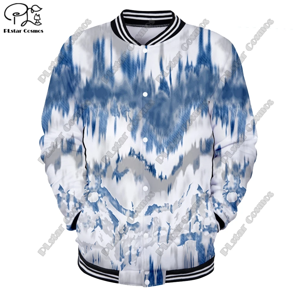 3D Printing Gradient Ancient Tie Dye Pattern Genuine Full Snap Button Jacket Unisex Winter New Arrivals  ZR-2