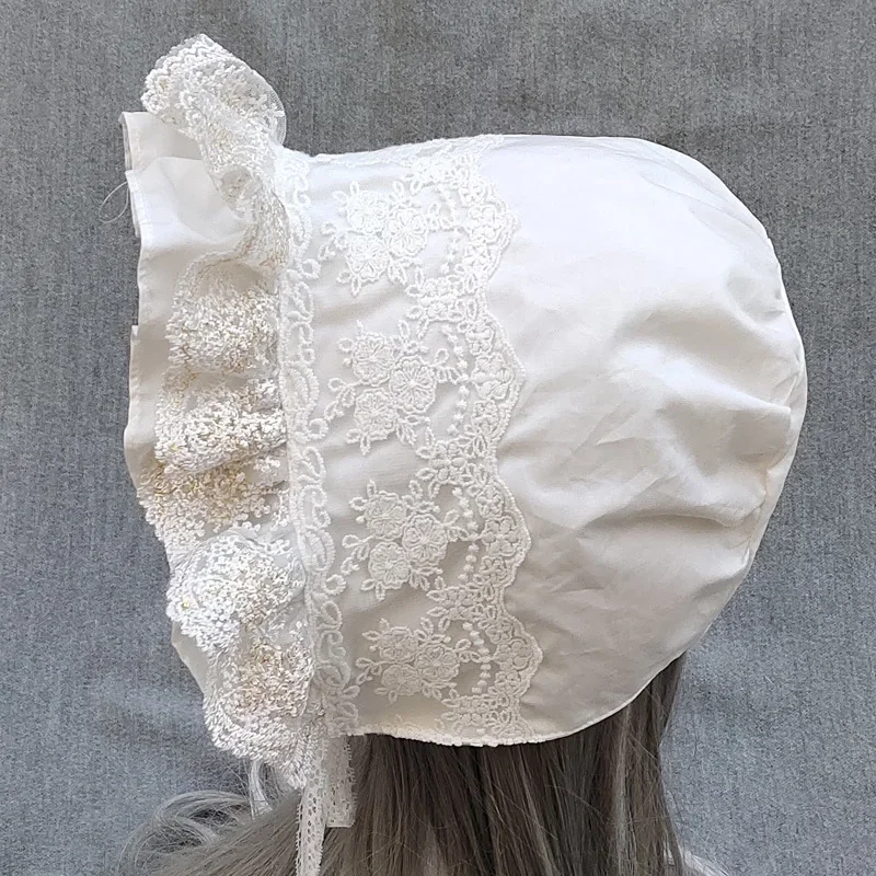 Mileval vintage maid cosplay pumpkin cotton cap lace-up cappello regolabile donna ragazze Lolita lace bonnet cappello arruffato