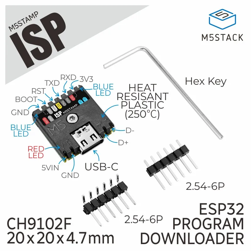 

Официальный программатор M5Stack StampISP ESP32, конвертер последовательного порта USB CH9102, плата для загрузки программ
