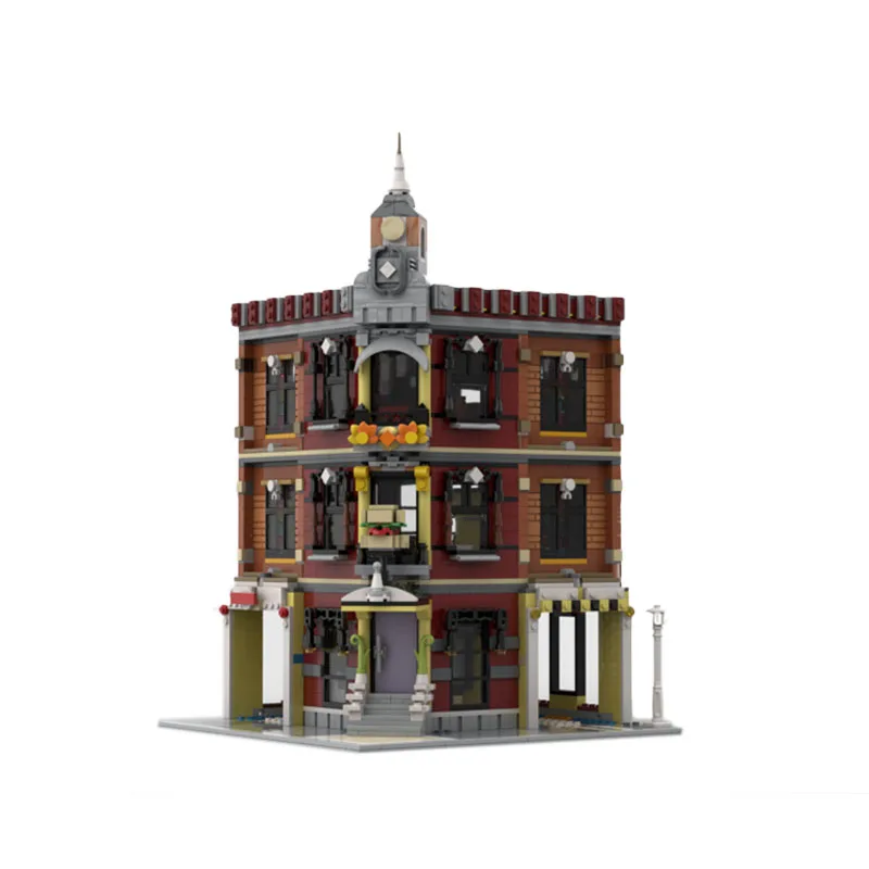 

MOC-137480 Street View Burger Junction with Drive Thru Assembly Building Block Model2424Parts Adult Children's Birthday Toy Gift