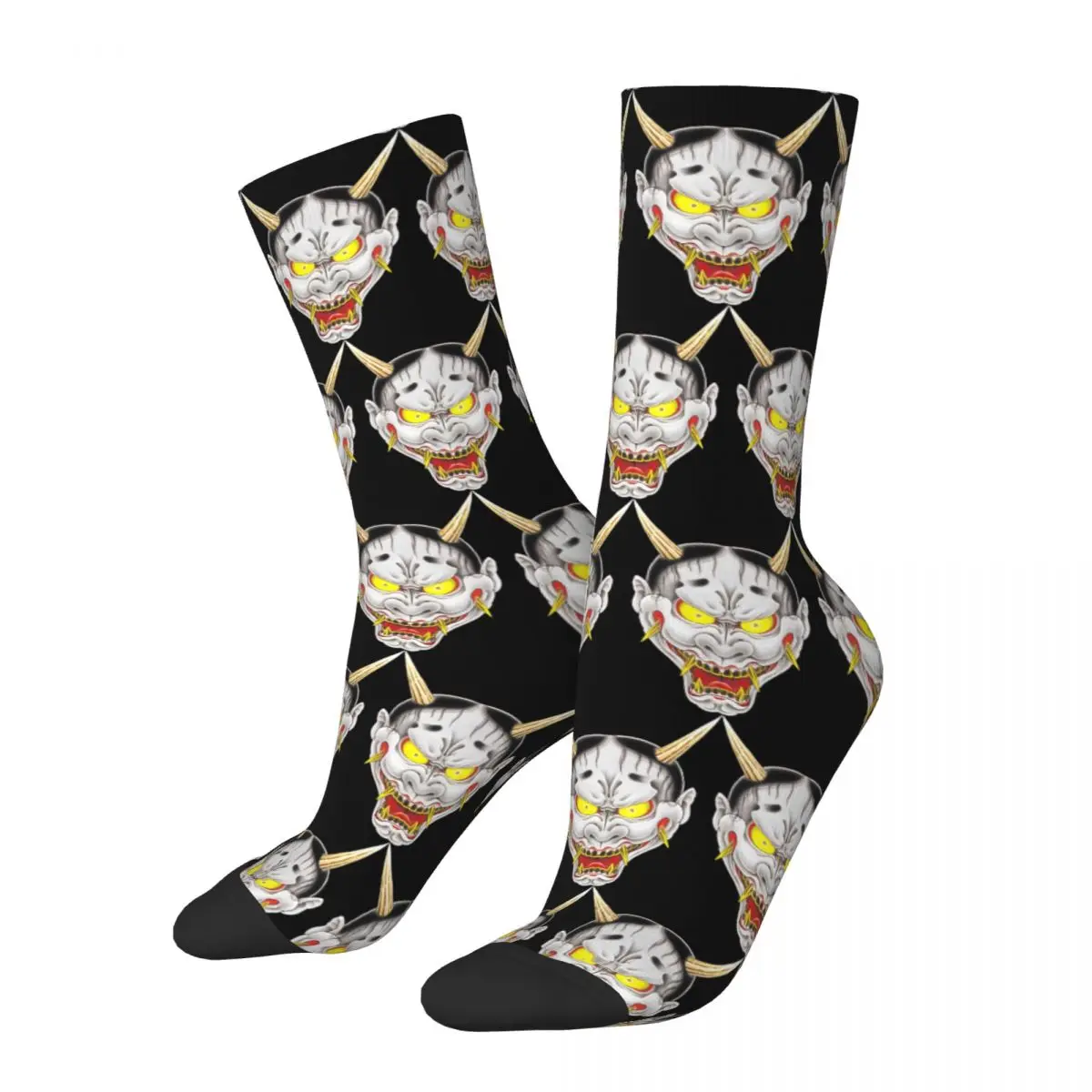 Hannya Mask Socks ONI Harajuku Stockings Autumn Anti Bacterial Women Men Socks Soft Printed Running Socks