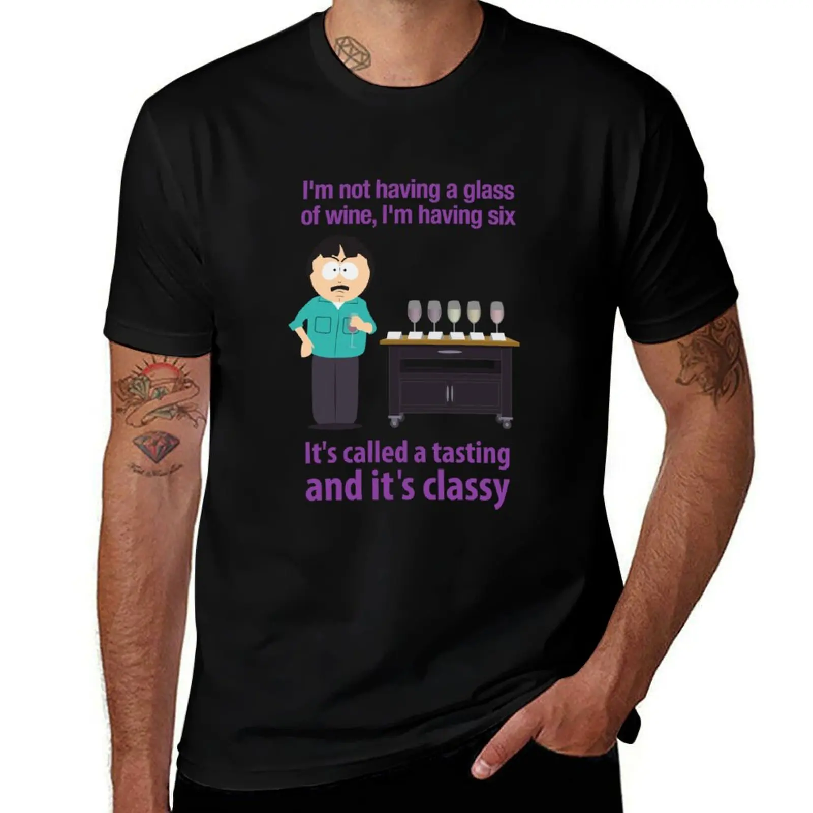 

South Park Randy Marsh quote I&x27;m not having a glass of wine T-Shirt funny t shirts cotton t shirts for man slim fit