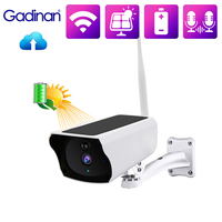 Gadinan Outdoors Waterproof Security Camera WIFI Wireless Solar Panel Battery Surveillance Camera Two Way Audio IP Camera