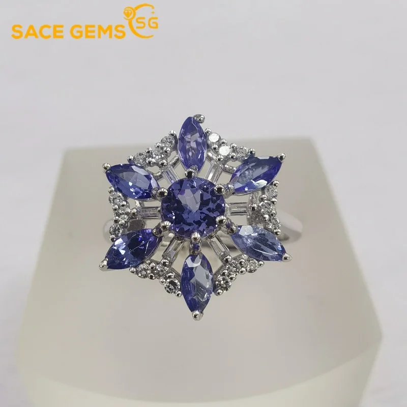 

SACE GEMS женское ювелирное изделие кольцо с изменяемым размером женское кольцо из танзанита роскошное Женское Обручальное кольцо ювелирные изделия в подарок