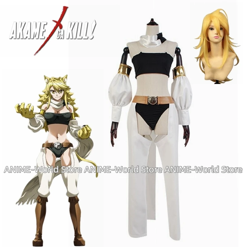 Anime Akame ga Kill Night Raid Leone Cosplay Costume Custom Made Sexy Wig Halloween Costume Any Size