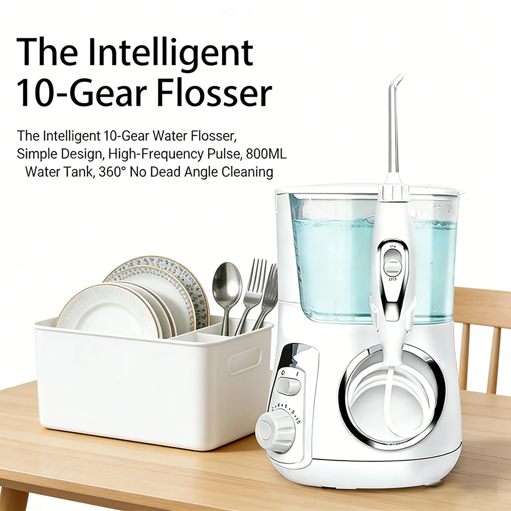 

Электрический ирригатор для полости рта 800 мл, перезаряжаемый, 10 режимов, 5 насадок, для домашней чистки зубов, предотвращение кариеса