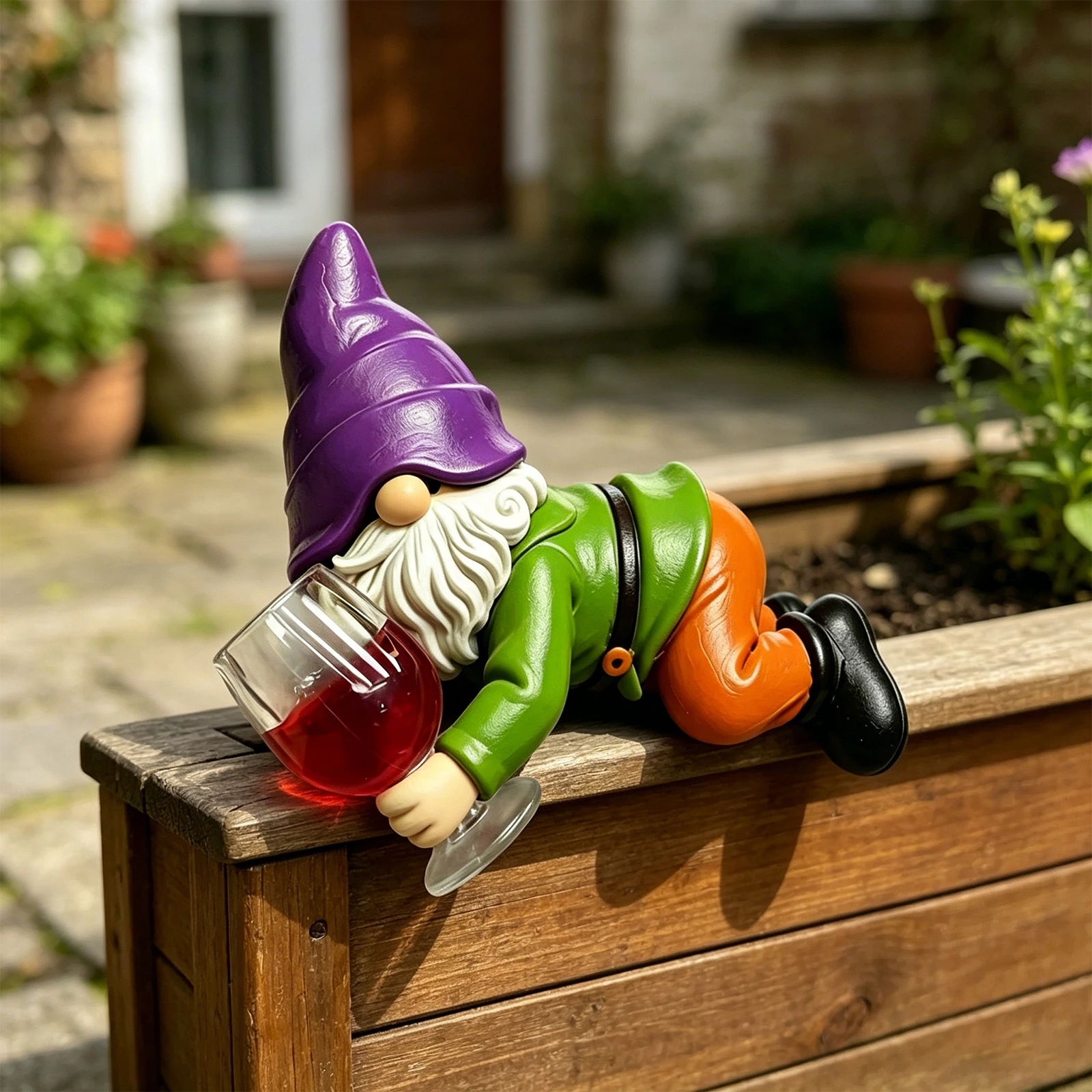Drinking Wine Faceless Garden Gnomes Outdoor Creative Design Figurine Ornament for Women Spring Christmas Halloween