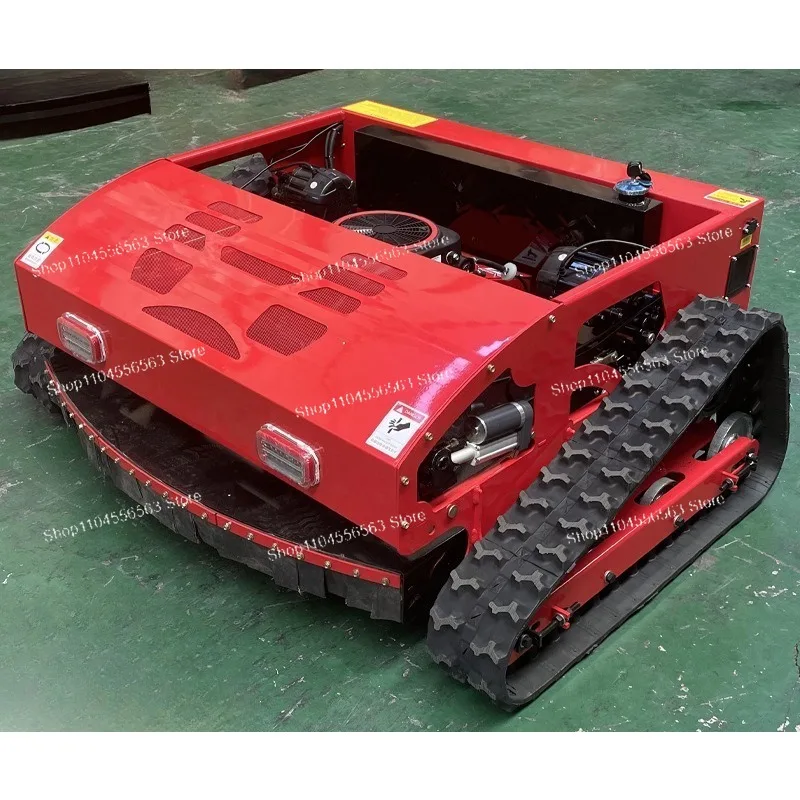 Heavy Duty Remote Control Tracked Lawn Mower, 4WD Slope Capable Grass Cutter for Hillside, Riverbank & Rough Terrain