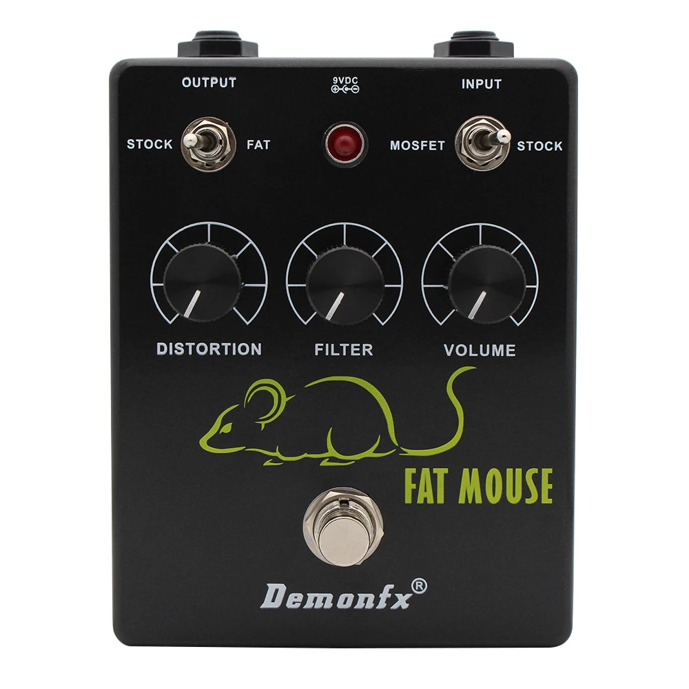 Demonfx Pedal de efecto de guitarra de ratón gordo, distorsión FUZZ con Bypass verdadero, alta calidad