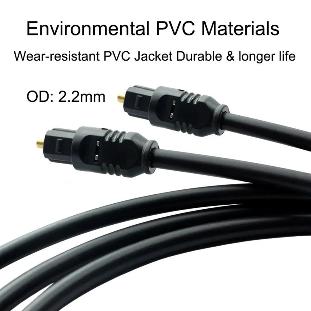 0.5m 1m 2m 3m 5m Optical Fiber Audio Cable Gold Plated Toslink Digital SPDIF Cable For Blu-ray CD DVD Player Xbox 360 PS3