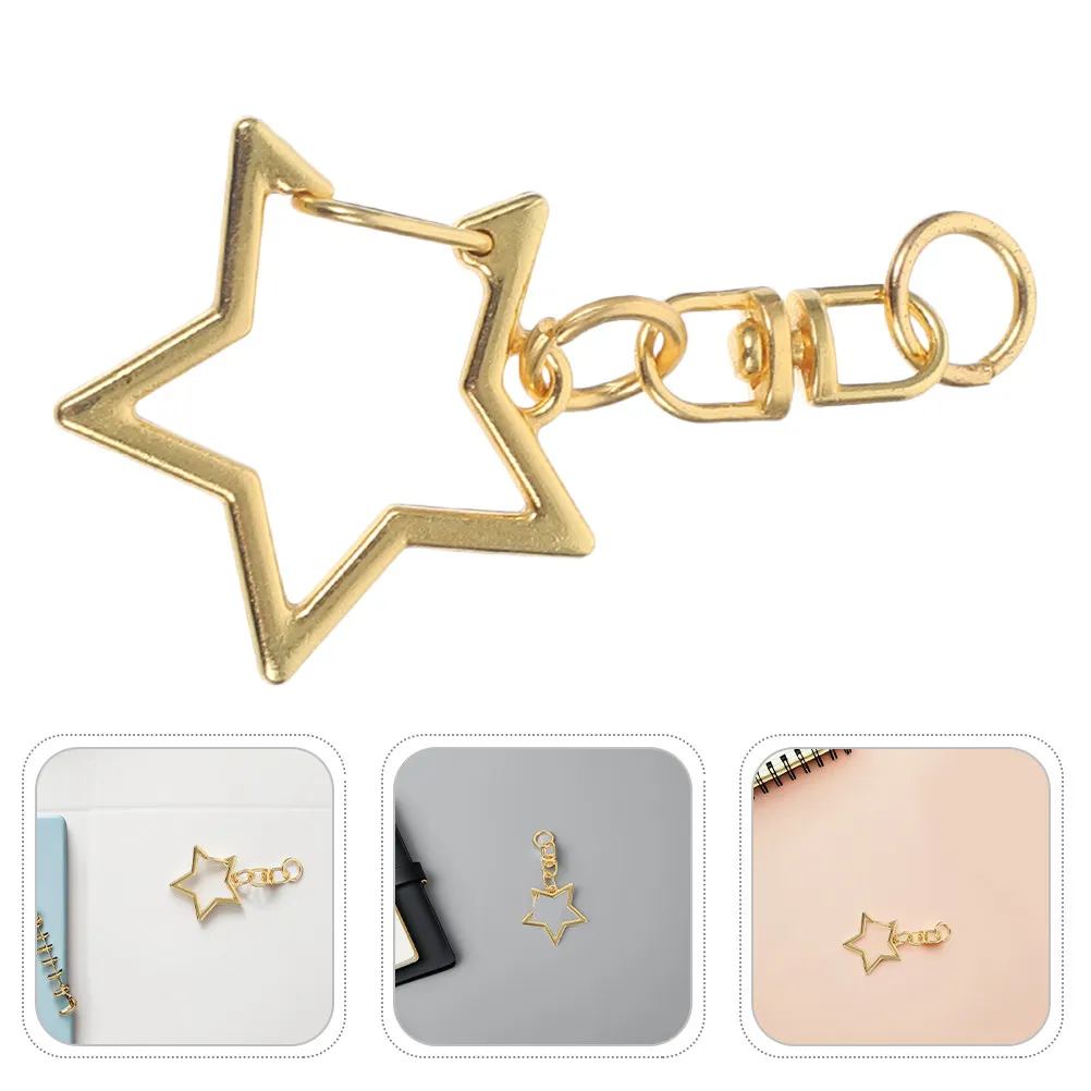 

50 шт. металлических пружинных карабинов-звездочек для брелоков, кольца-застежки в форме пентаграммы для изготовления брелоков своими руками, аксессуары