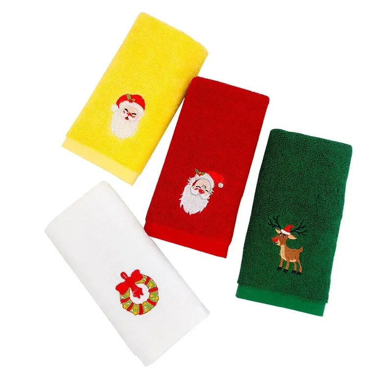 4pcs Christmas Towel Set 32*45cm Cotton Baby Hand Towel Soft Kids Bath Face Towel Children's Christmas Gift Baby Care