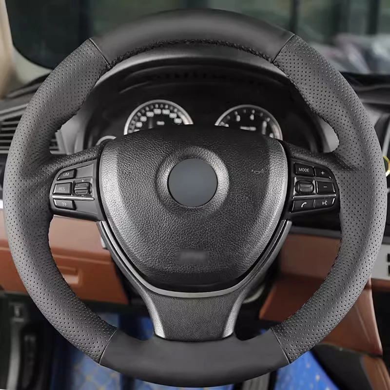 

Leather Steering Wheel Cover Full Wrap Hand Stitching Car Accessoires for BMW 7 Series 740i 750i F12 F13 F06 F01 F02 M4 M5 F10