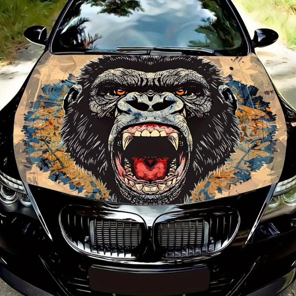 

Виниловые обертывания для автомобиля Angry Gorilla Shocking Moment, виниловые наклейки на капот автомобиля, привлекательные путешествия