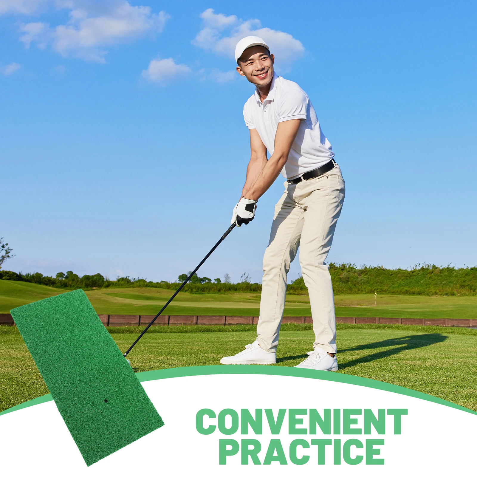 Golf Practice Mat Professional Golf Hitting Mat Indoor Outdoor Swing Turf Artificial Grass for Training Putting Chipping Skill