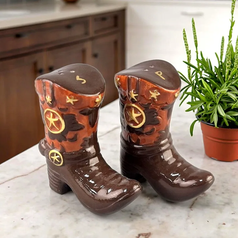 Botas Vintage, tarro de especias de cerámica, conjunto combinado japonés, sal de cocina, caja de especias, pimienta, tarro de azúcar, utensilios de almacenamiento de alimentos y cocina