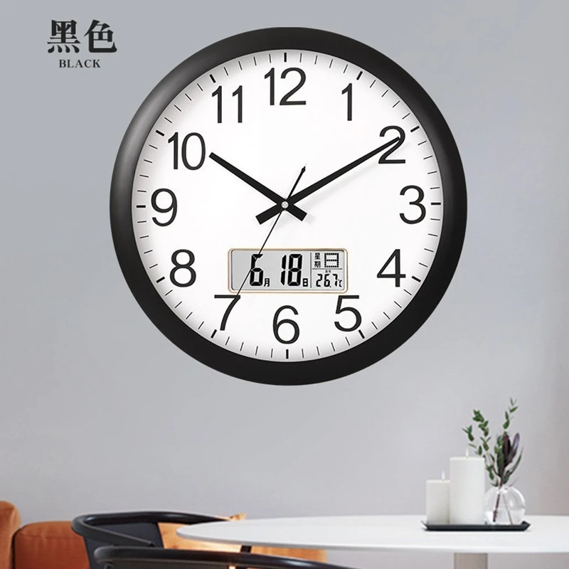 Modern Simple Silent Wall Clock Multifunctional Calendar Hanging Clock Nordic Style For Home Living Room Wall Decoration