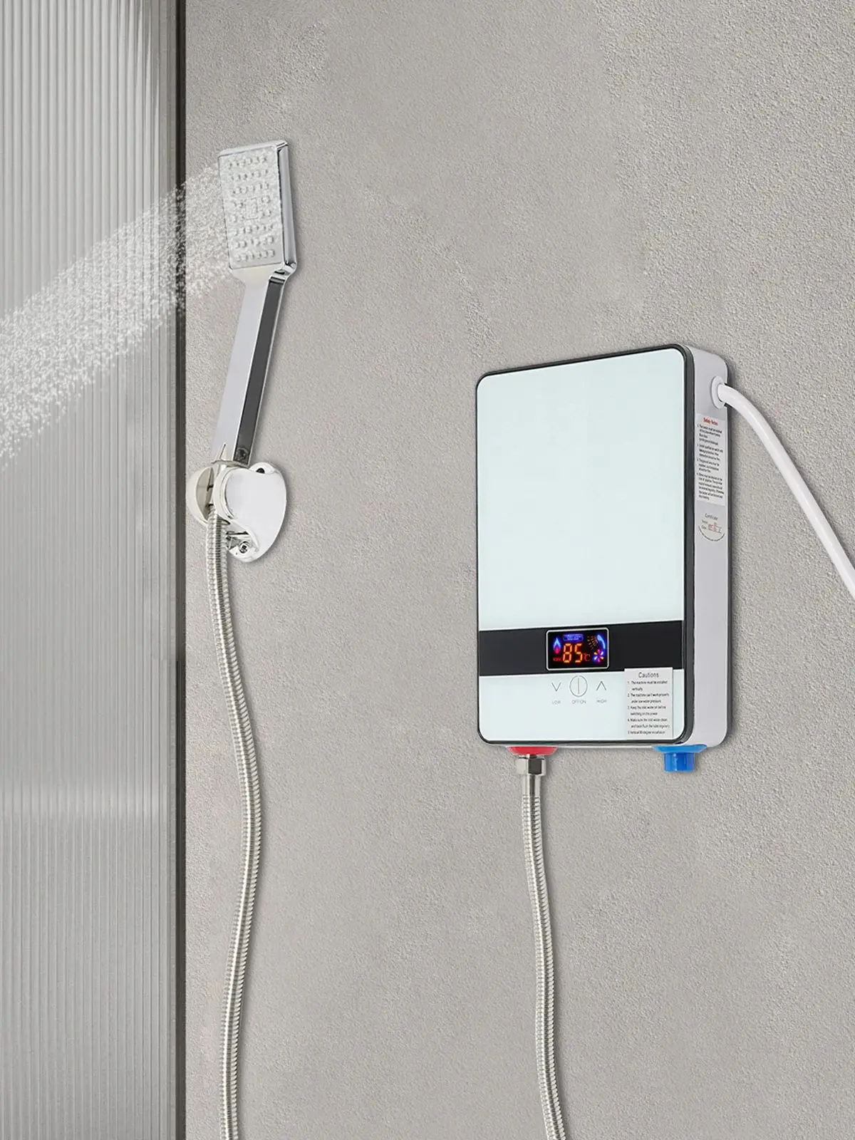 Chauffe-eau électrique avec écran tactile LED, 6500 W 220 V, expérience de bain confortable pour la maison, l'école, l'hôpital, le bureau, le bar